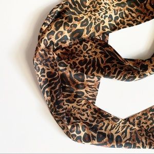 Leopard print silk scarf